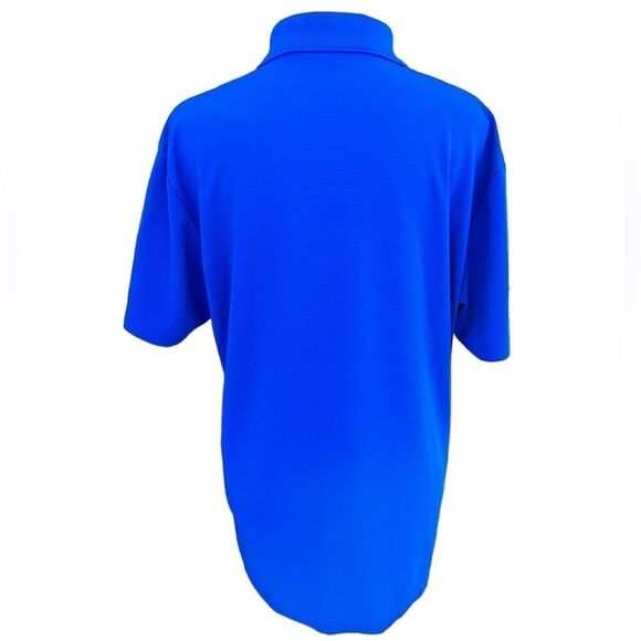 Grand Slam Performance blue ribbed button front polo shirt size M - Picture 2 of 5